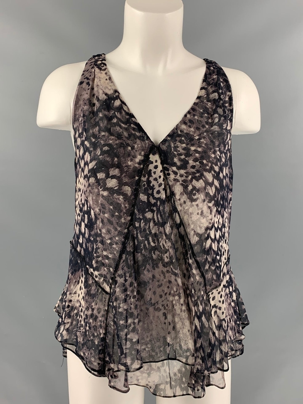 Rebecca Taylor Silk Ombre Feather Top - NWT